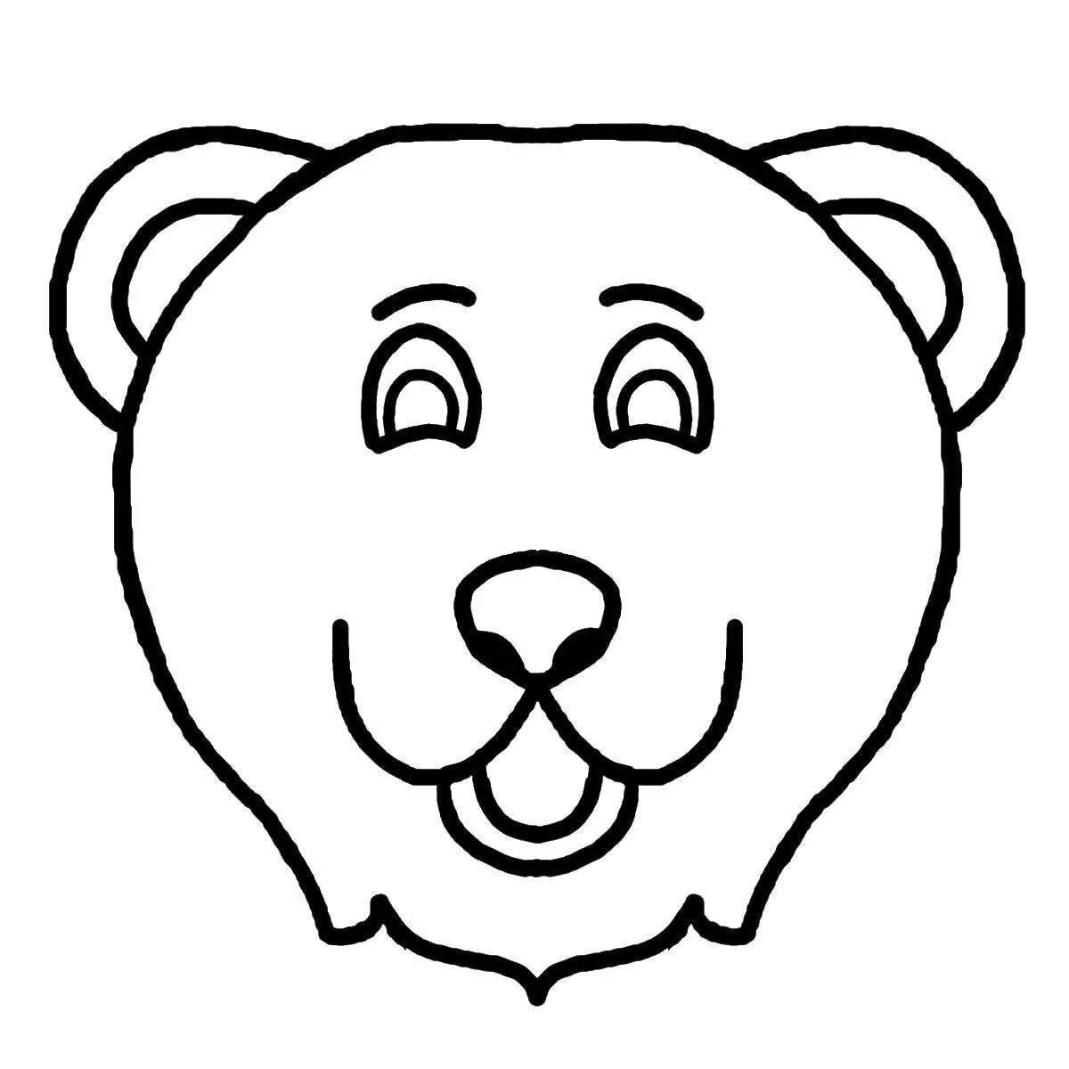 Colouring bright bear head