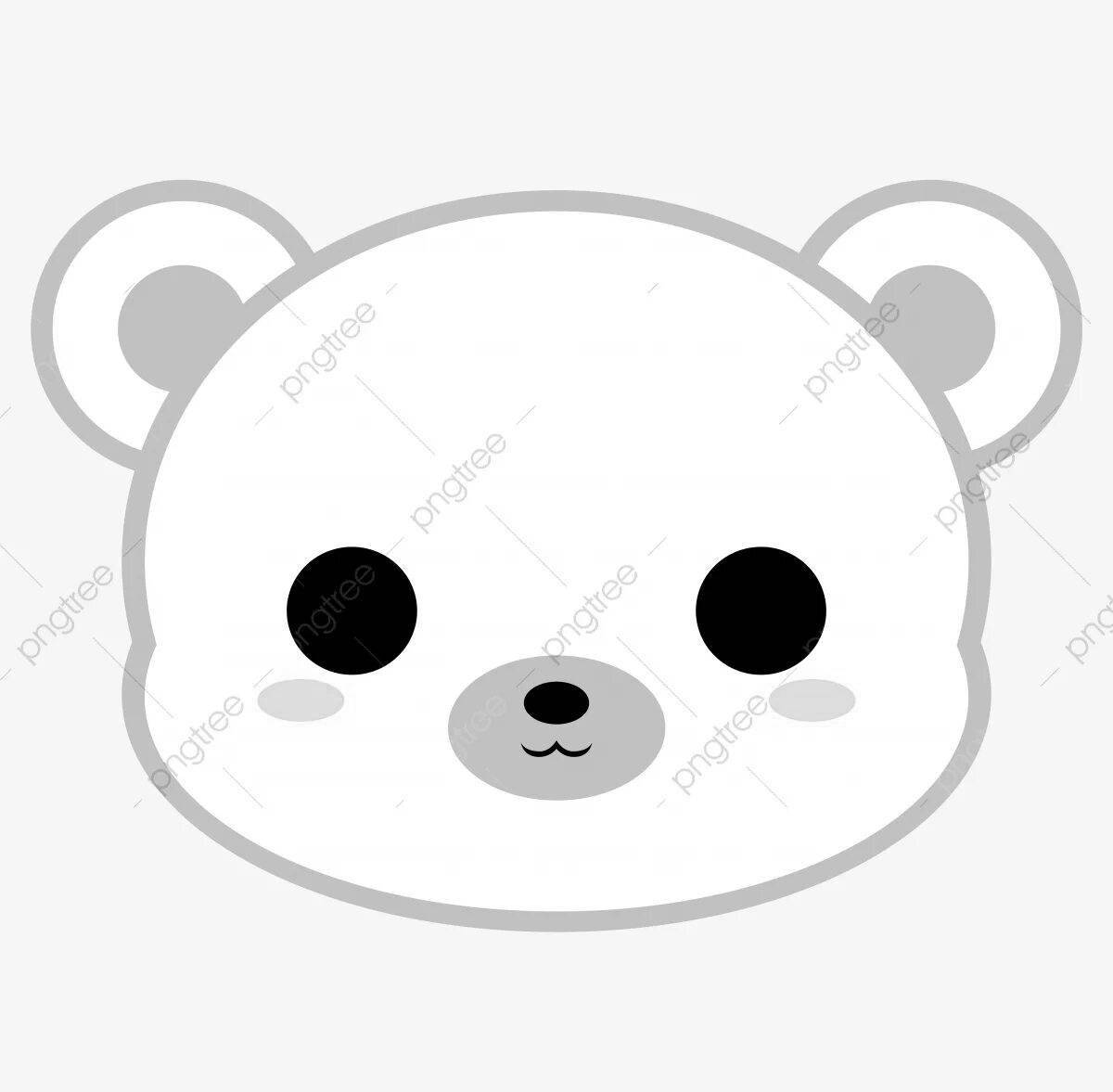 Привлекательная голова медведя раскраска