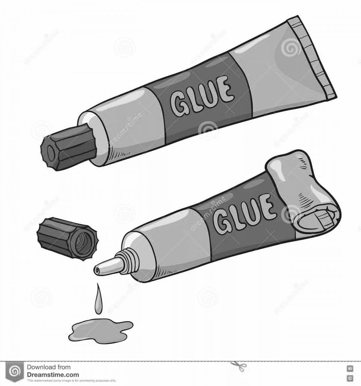 Radiant coloring glue stick