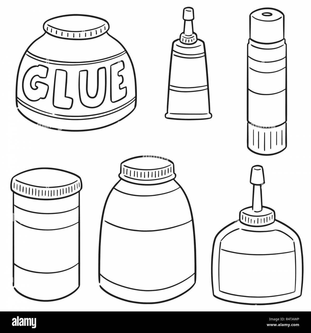Glossy glue stick for coloring