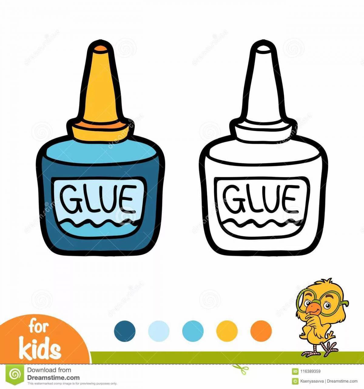 Glue stick for coloring plush