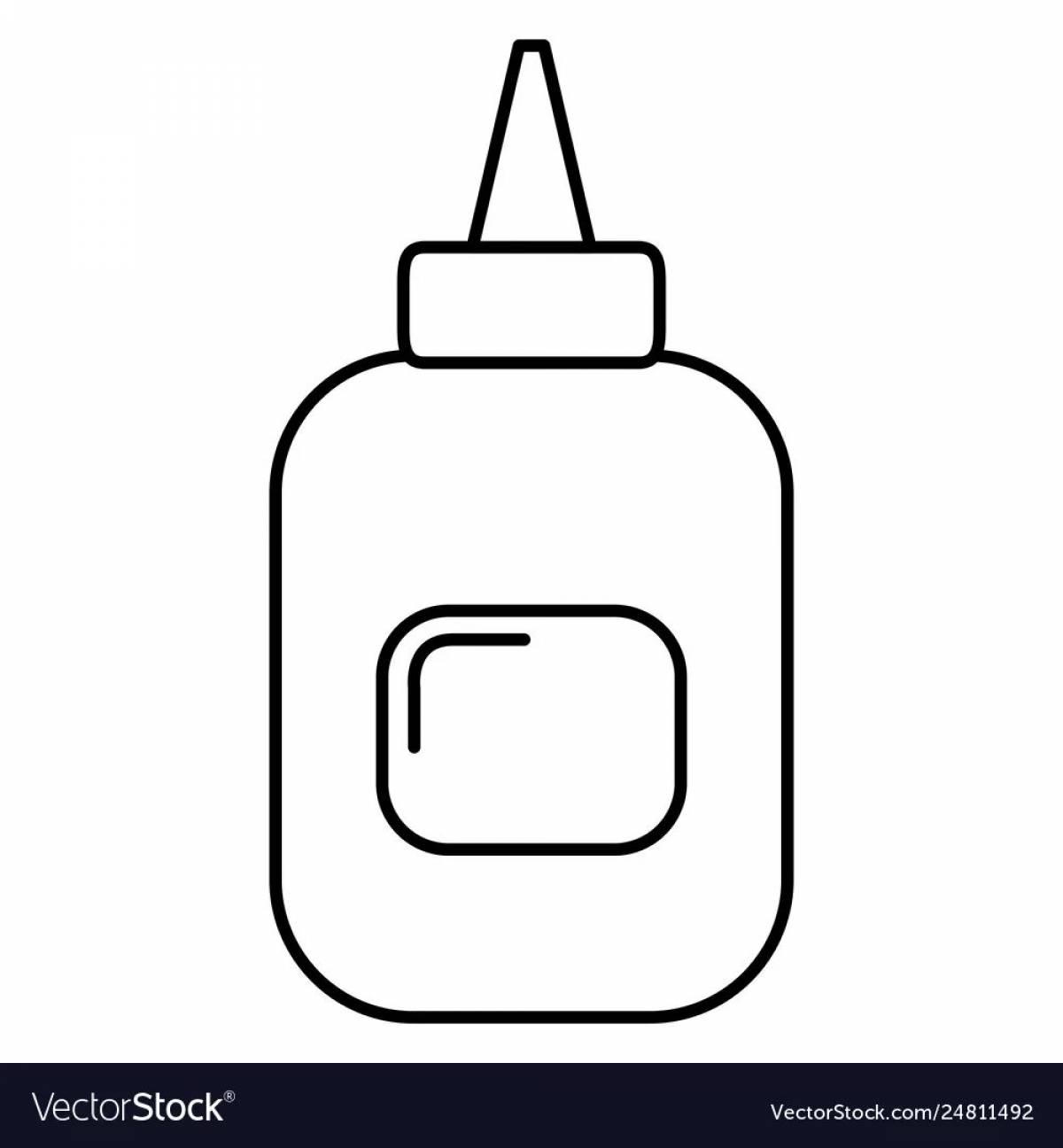 Fuzzy coloring page glue stick