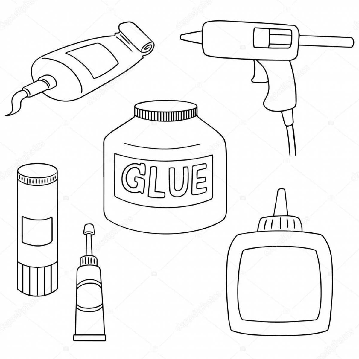 Glue stick supple coloring page