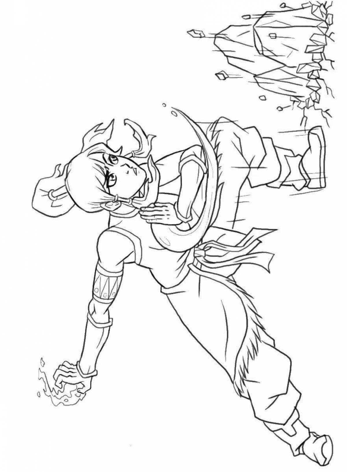 Korra funny avatar coloring page