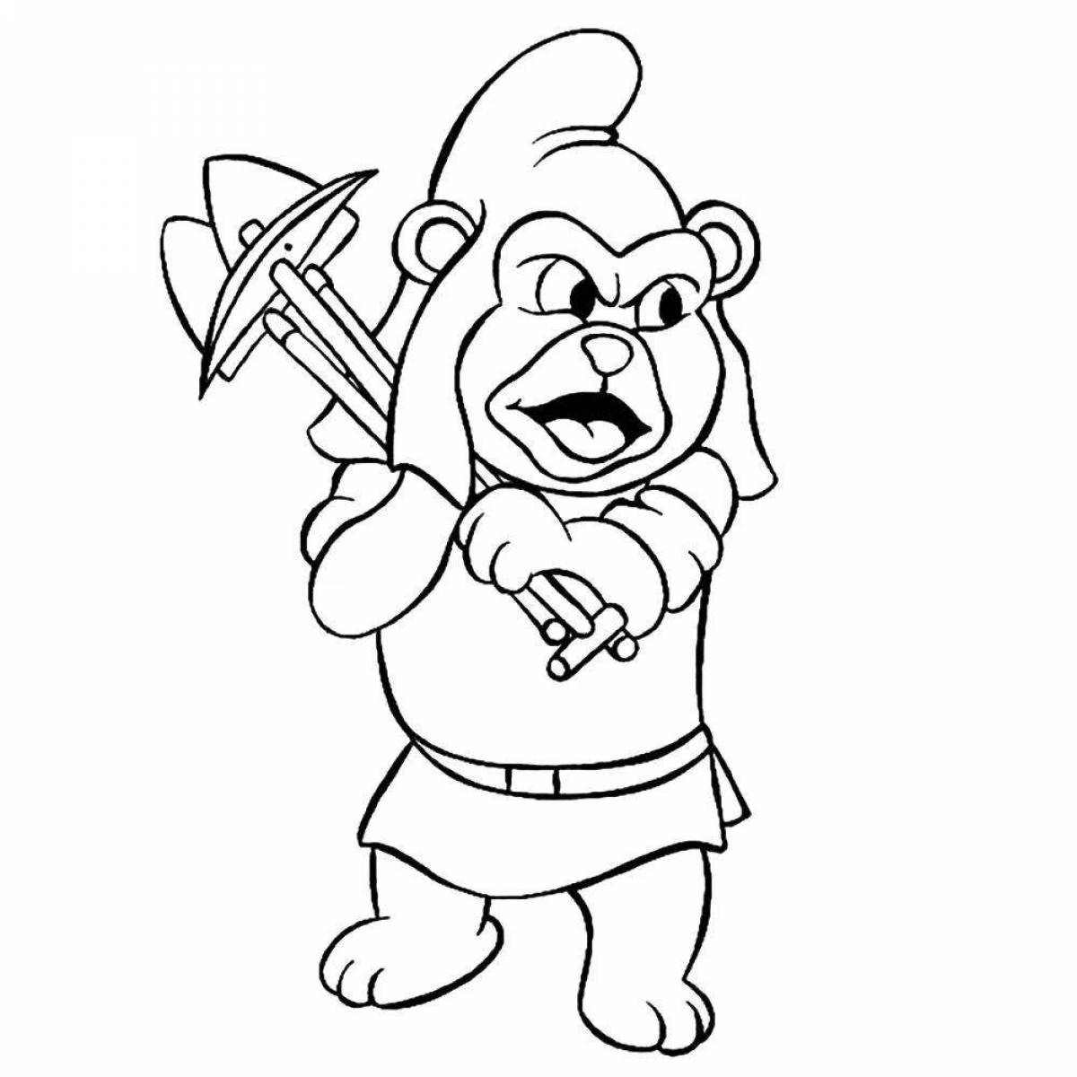 Colorful gummy bear coloring page
