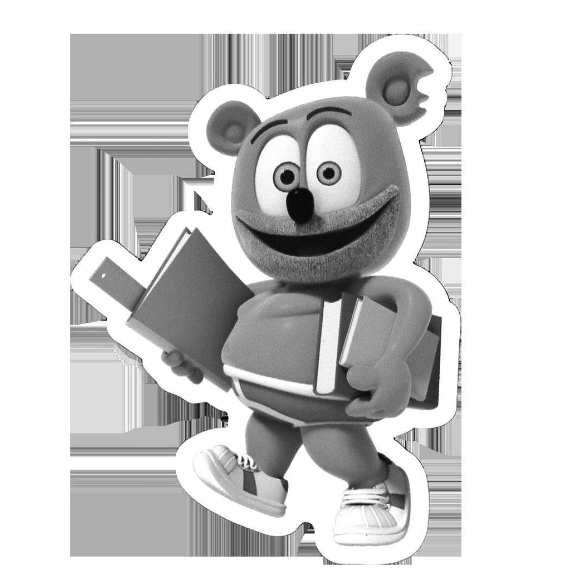 Coloring book funny gummy bear