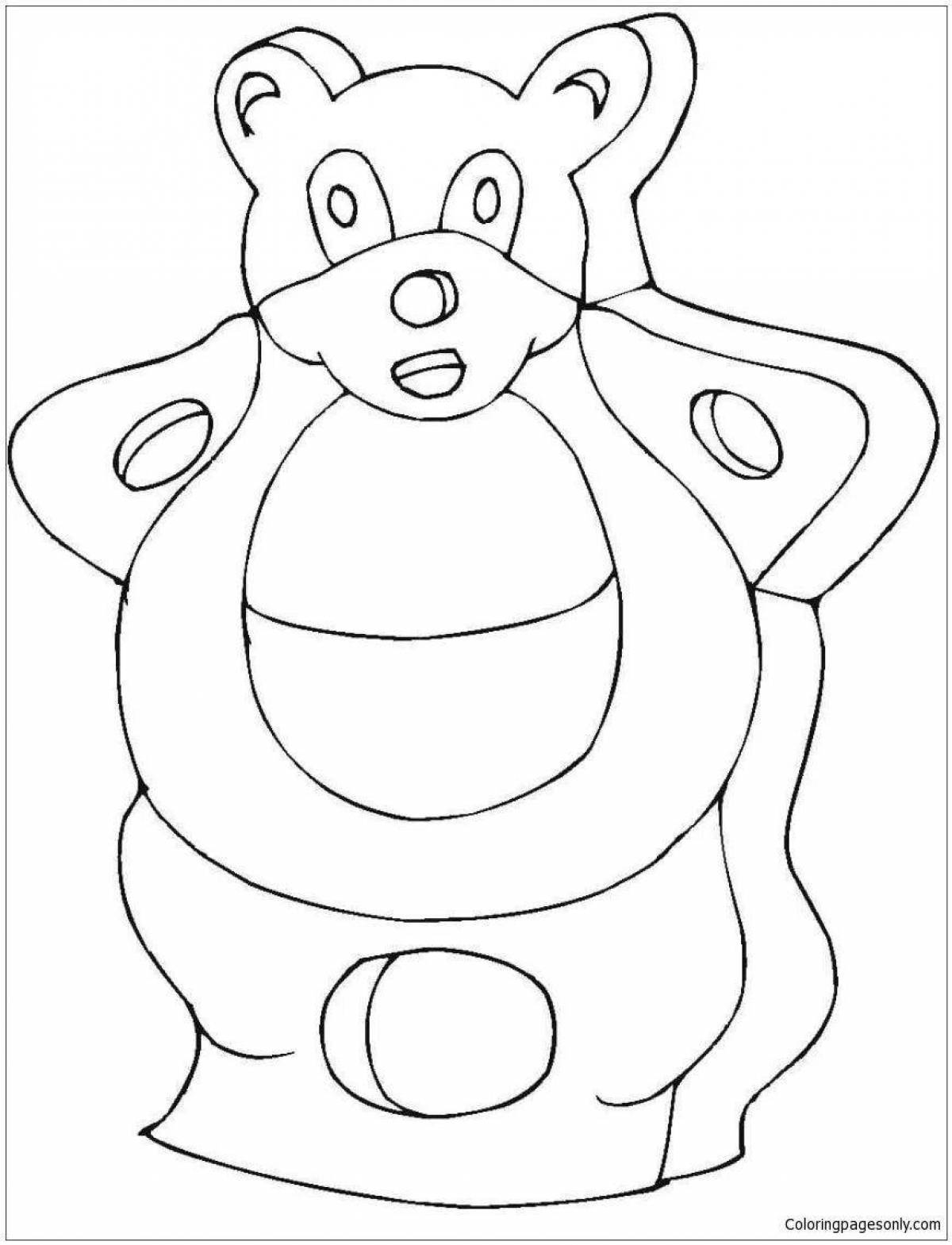 Sparkling gummy bear coloring page