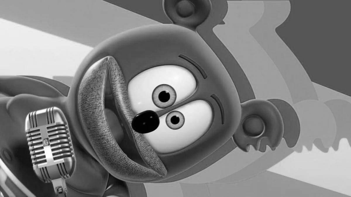 Colorful gummy bear coloring page