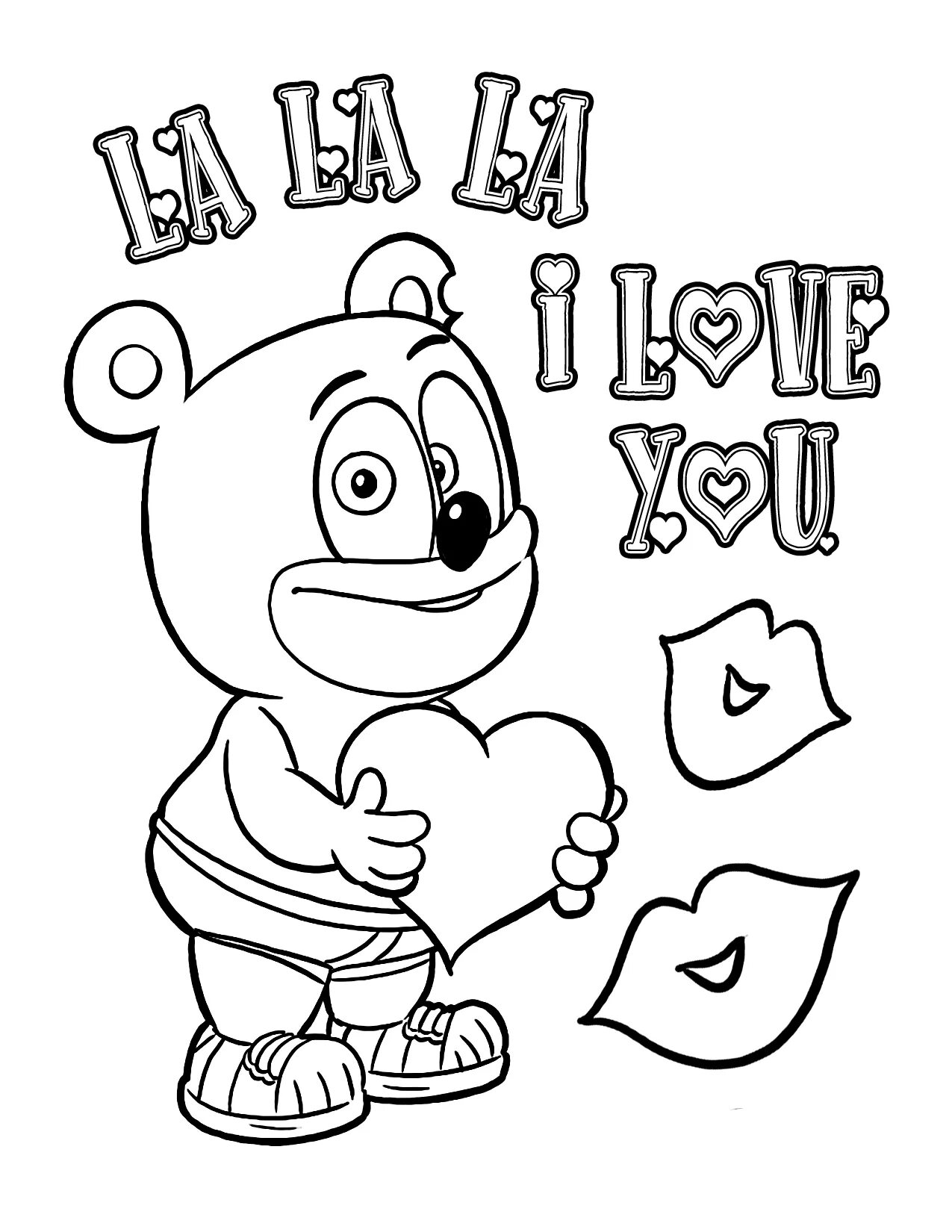 Outrageous gummy bear coloring page