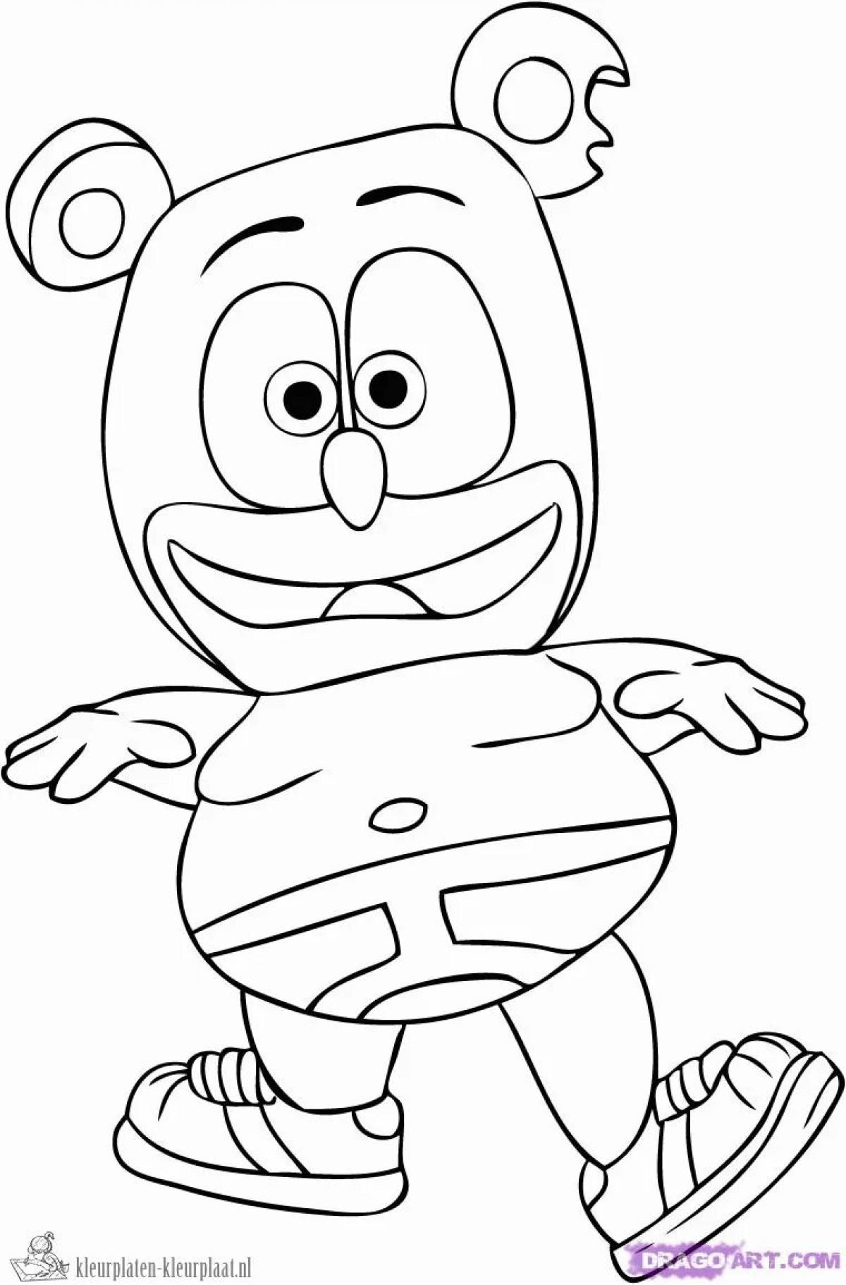 Animated gummy bear coloring page