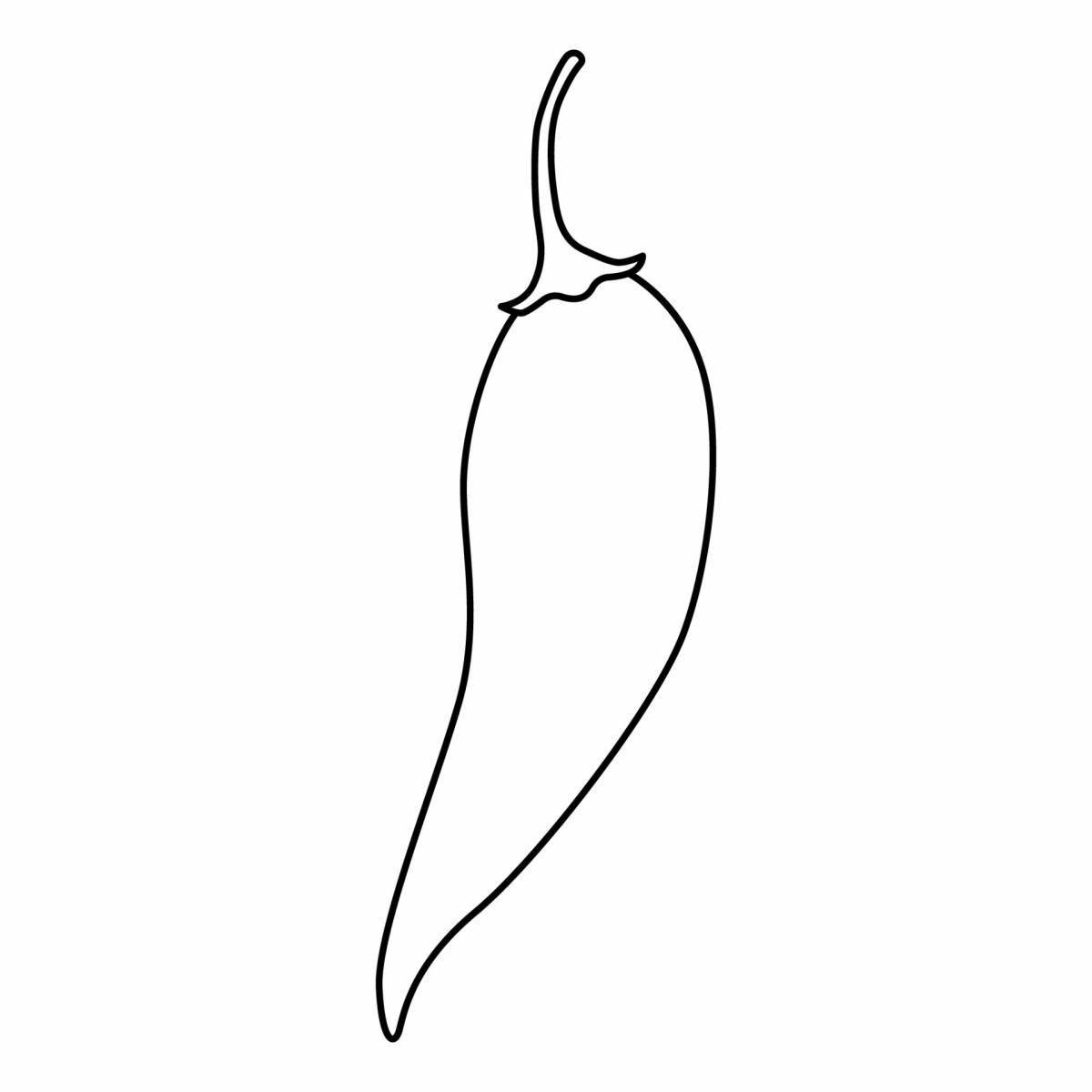 Attractive chili coloring page