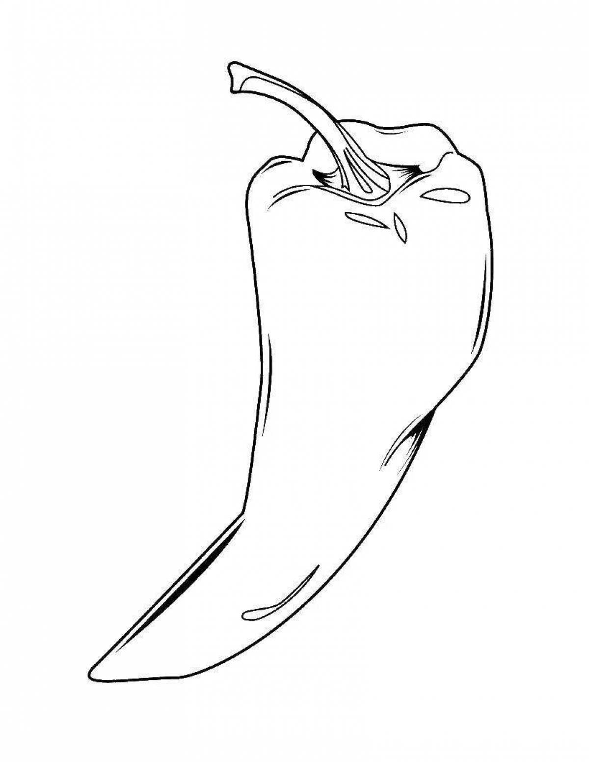 Animated chili coloring page