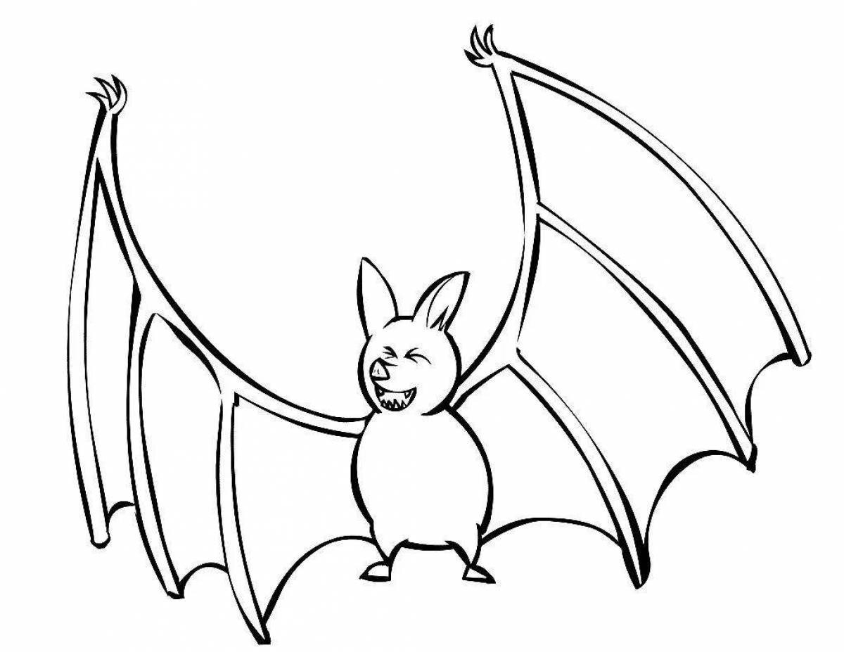 Colorful flying mouse coloring page