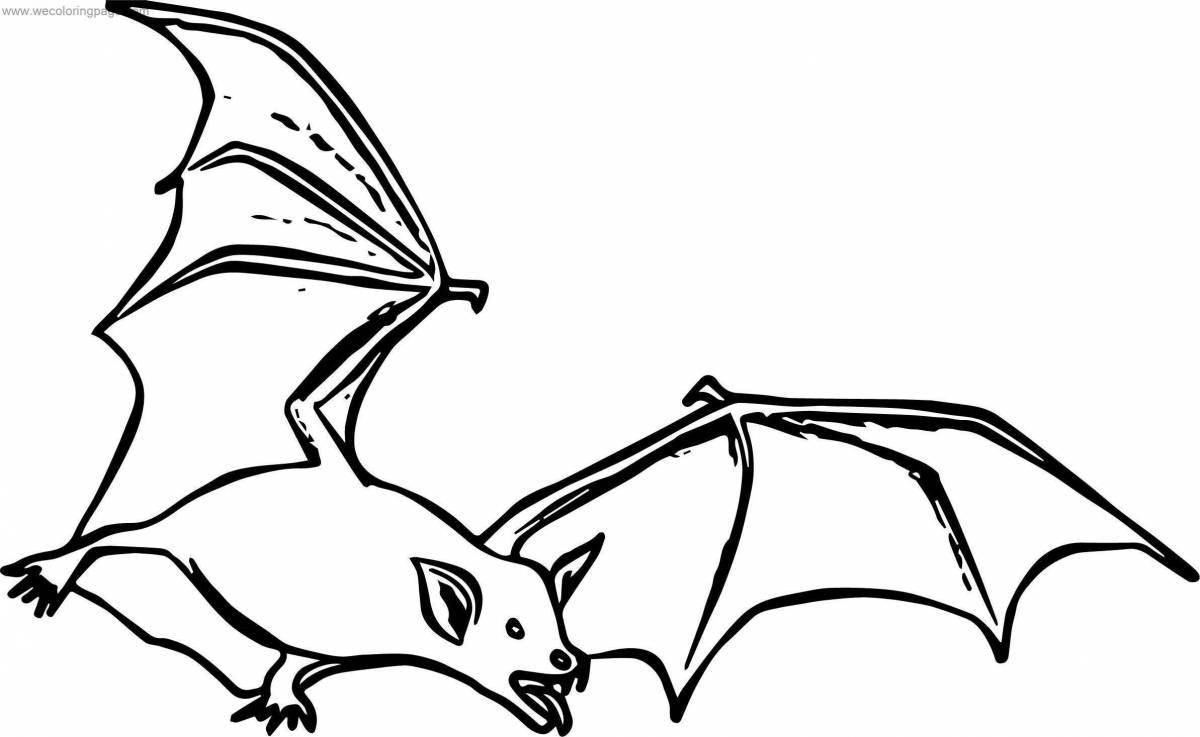 Adorable flying mouse coloring page