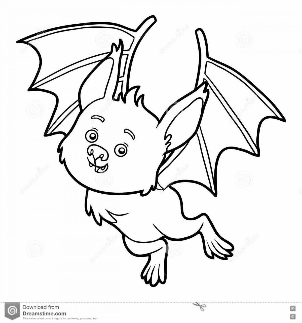 Playful flying mouse coloring page