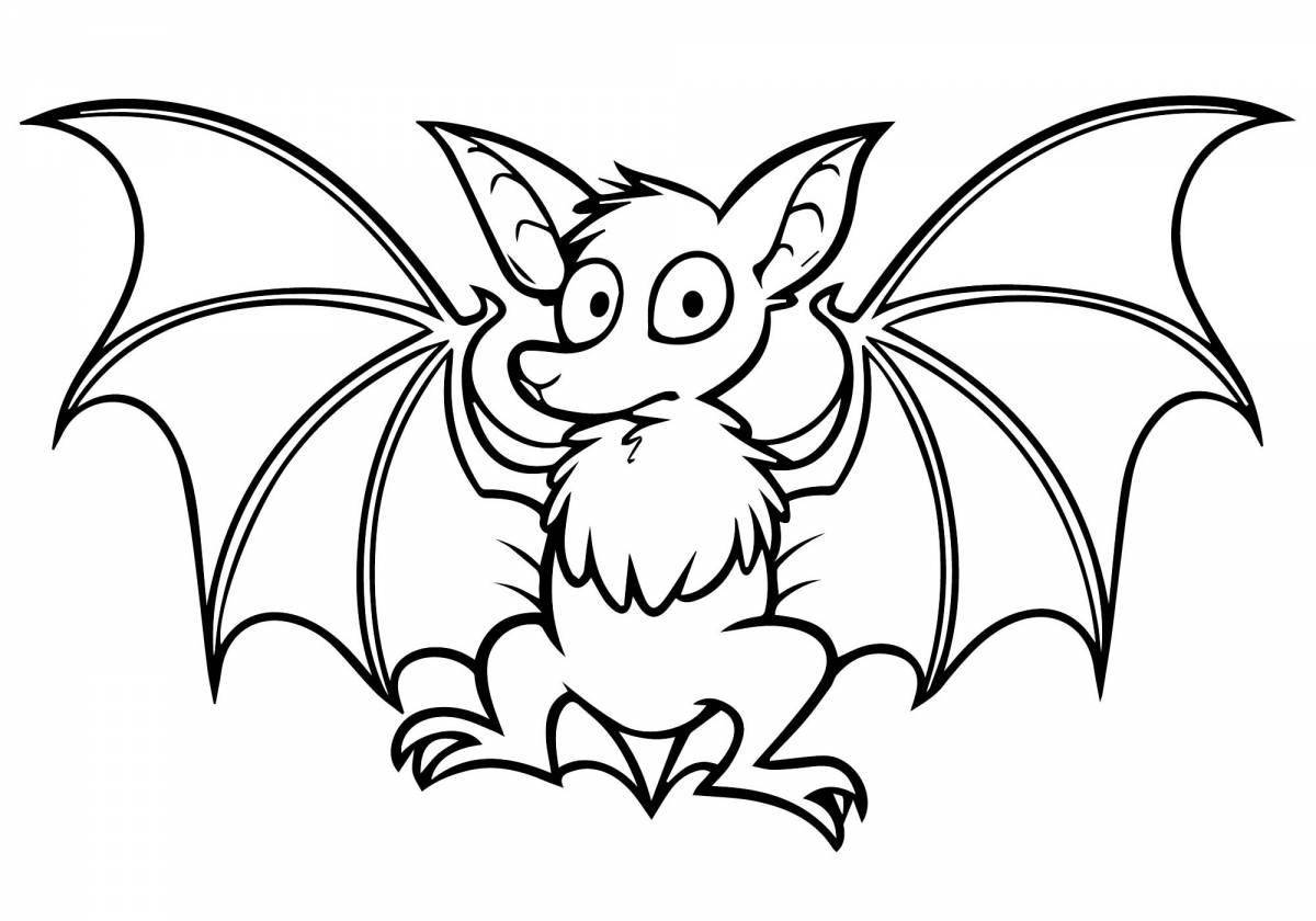 Coloring book funny flying mouse