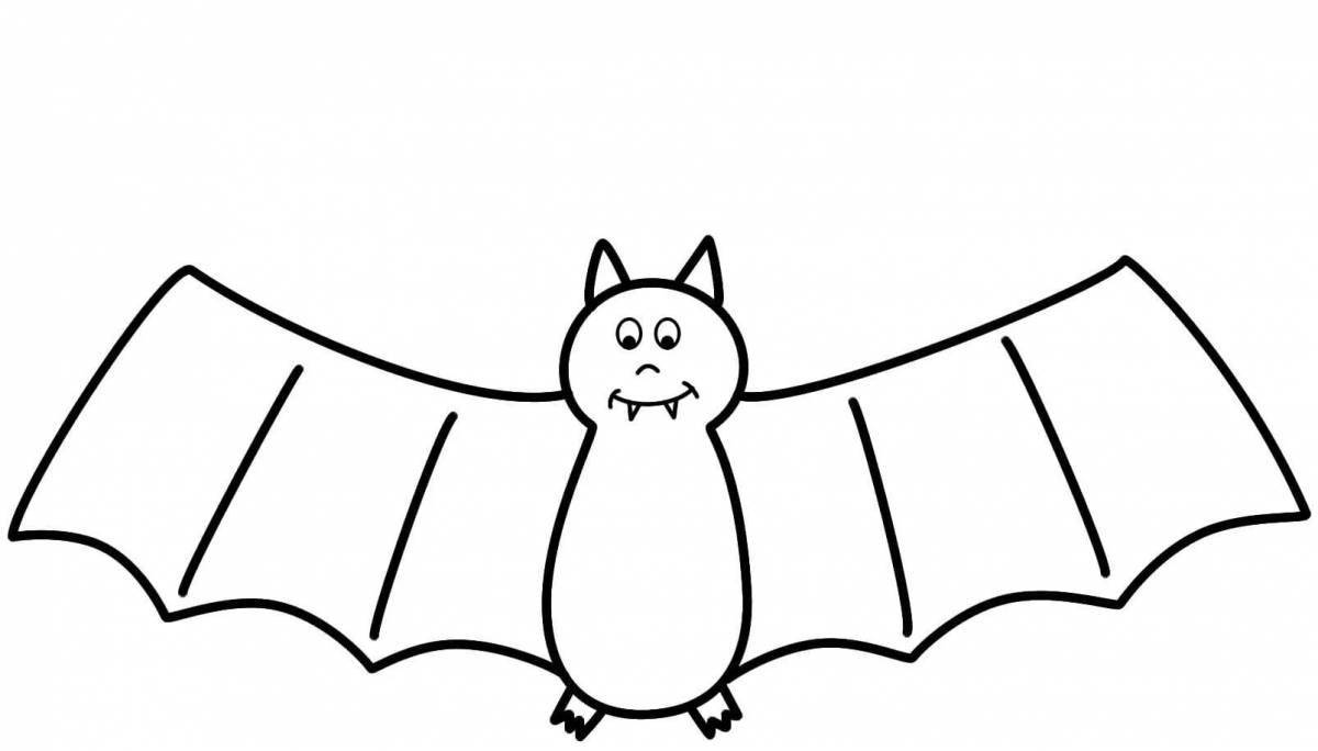 Coloring page fluffy flying mouse