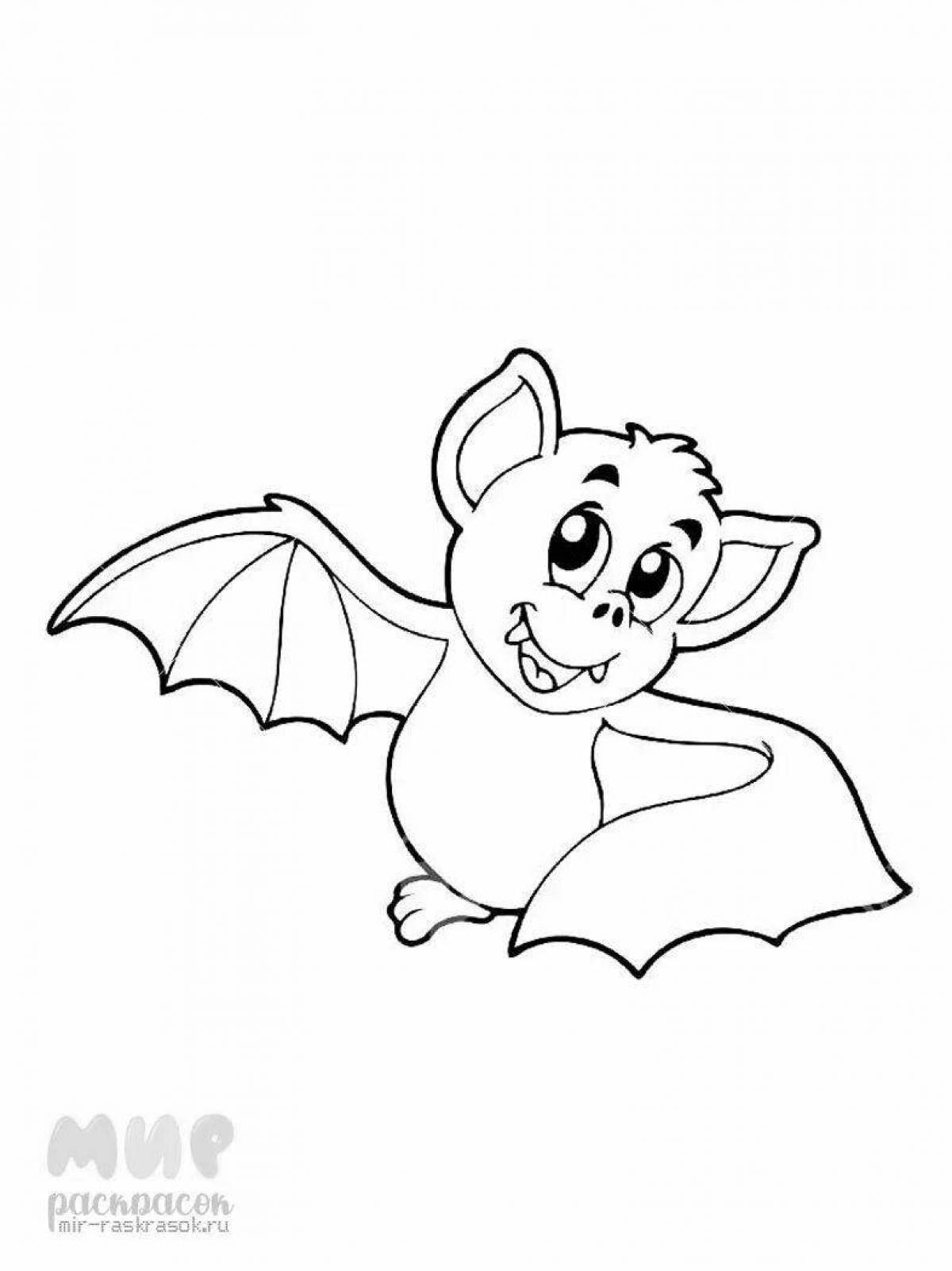 Cute flying mouse coloring book