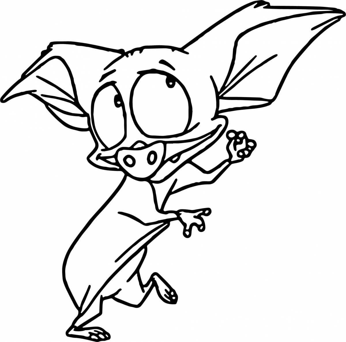 Animated flying mouse coloring page
