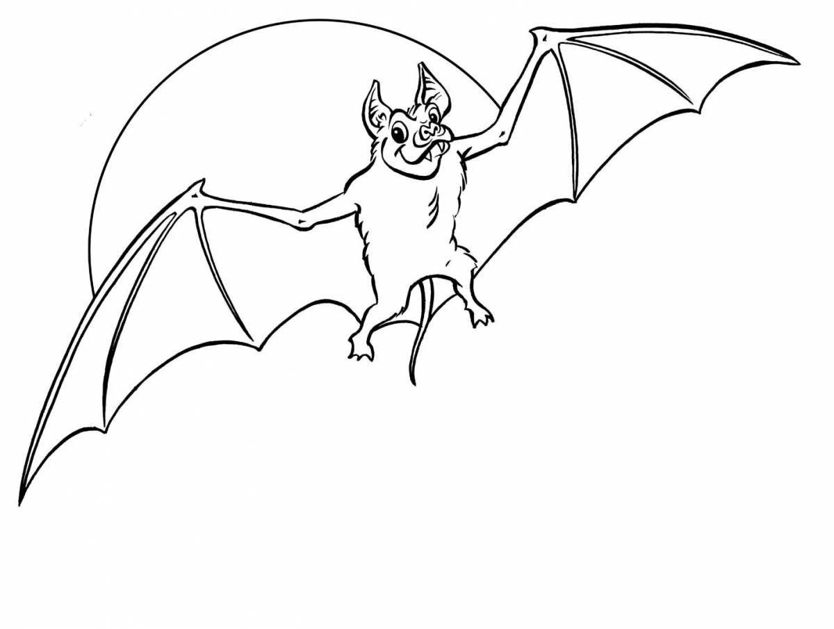 Glittering bat coloring page