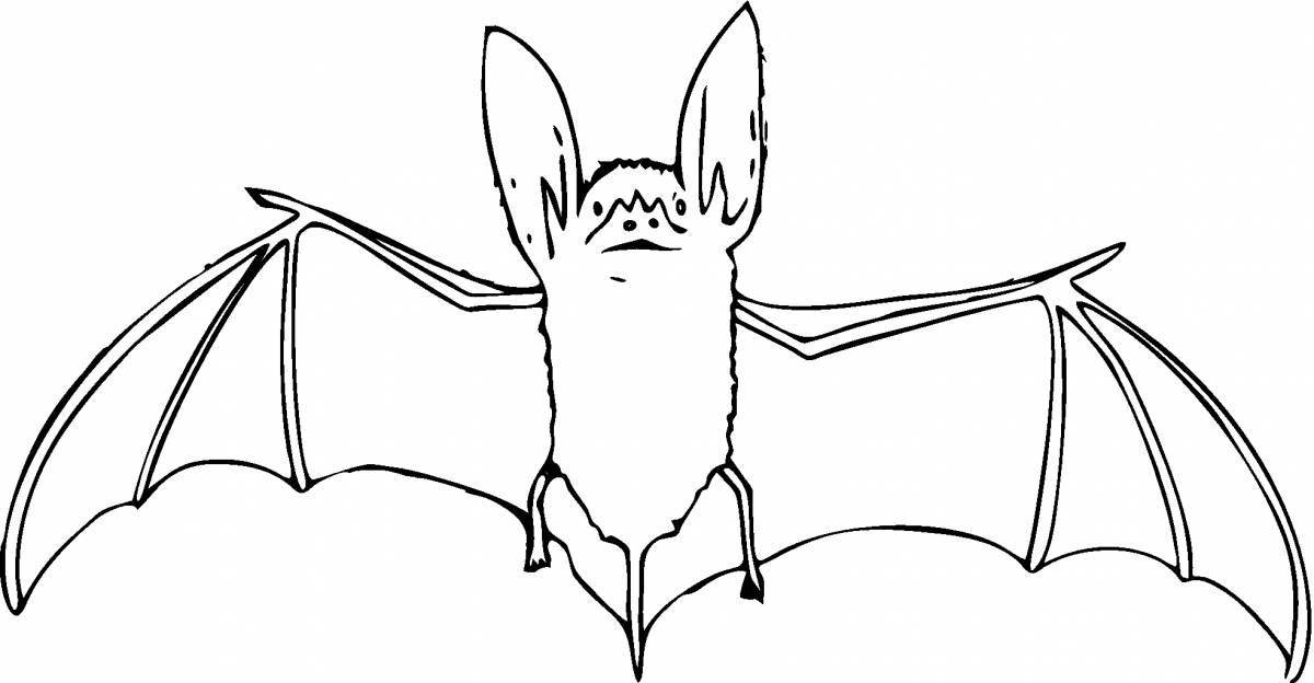 Glitter flying mouse coloring page