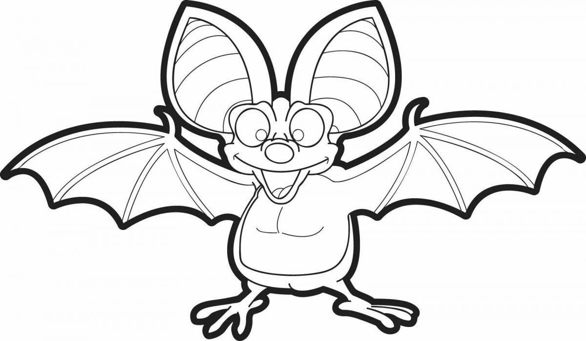 Outrageous flying mouse coloring page