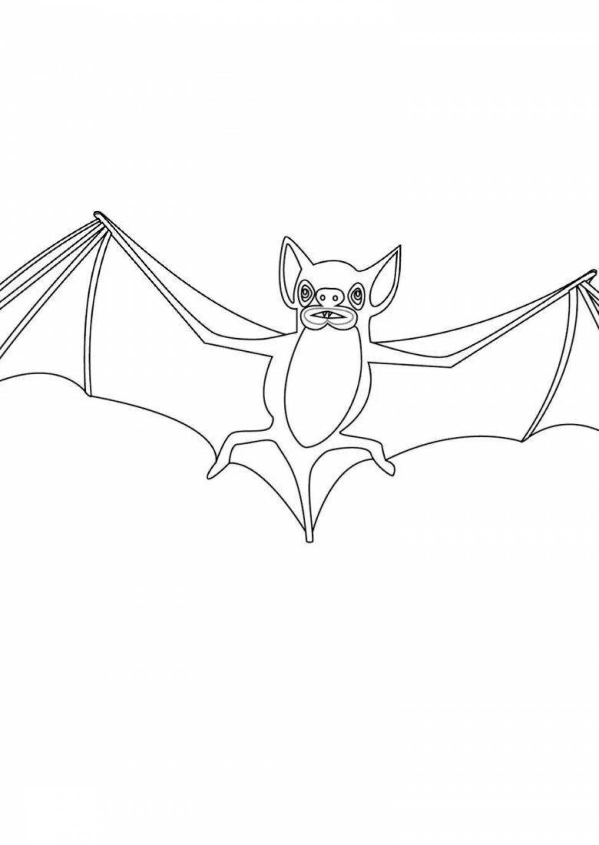 Glamorous bat coloring page