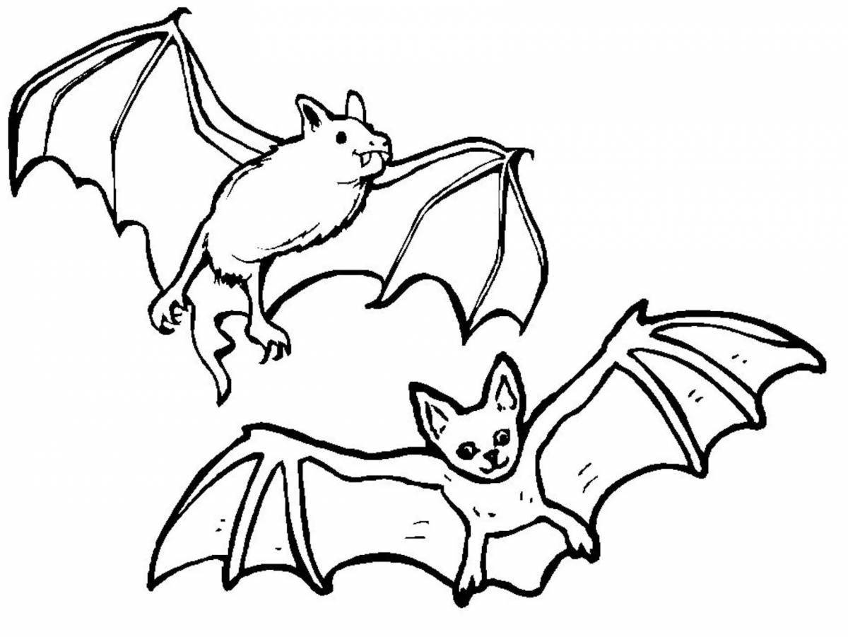 Exquisite flying mouse coloring page