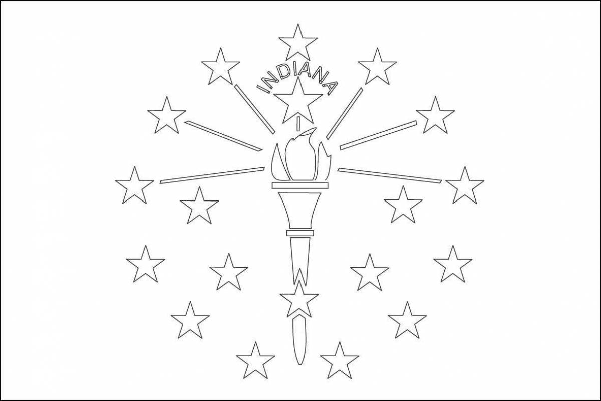 Coloring page attractive flag of morocco