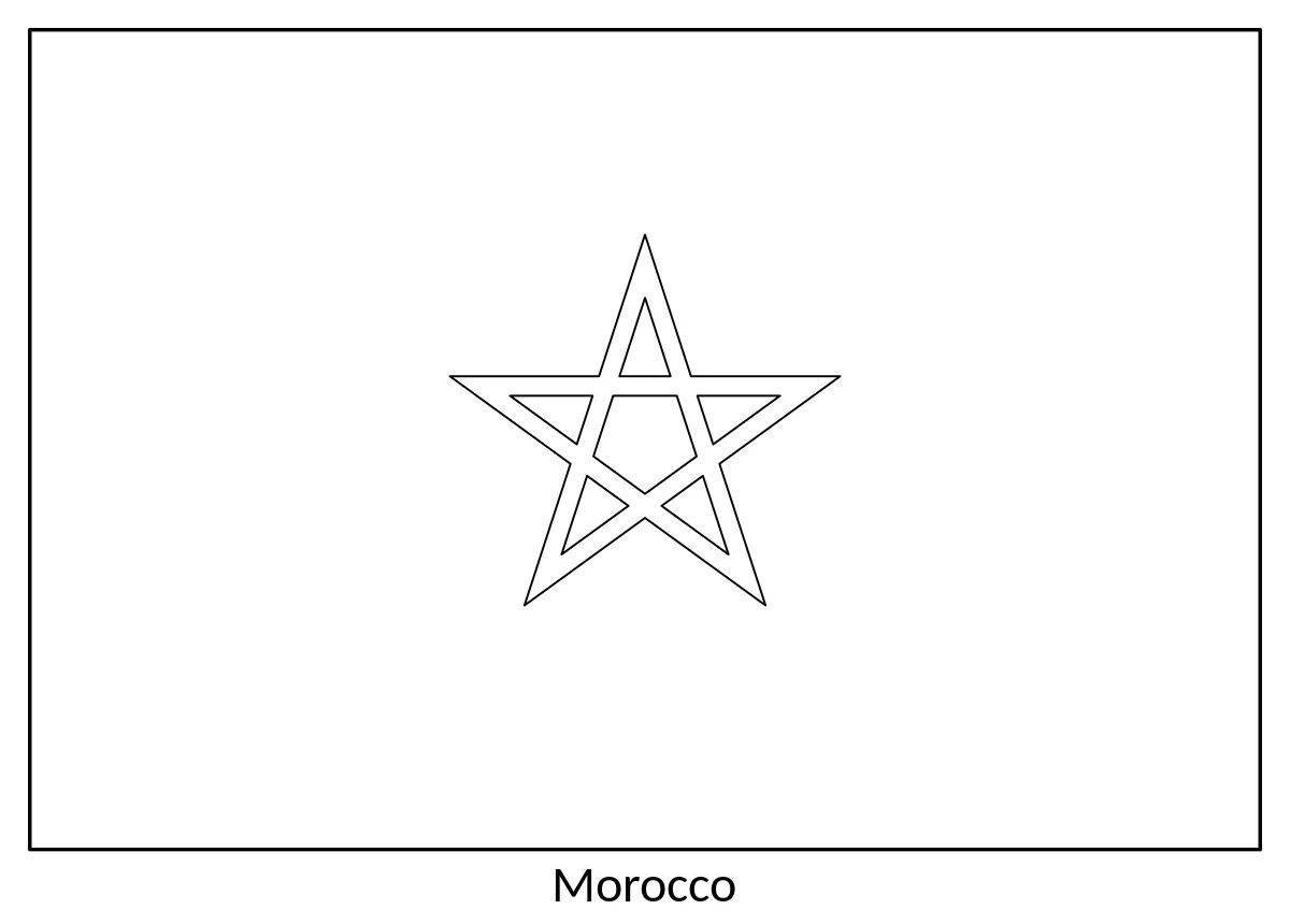 Раскраска буйный флаг марокко