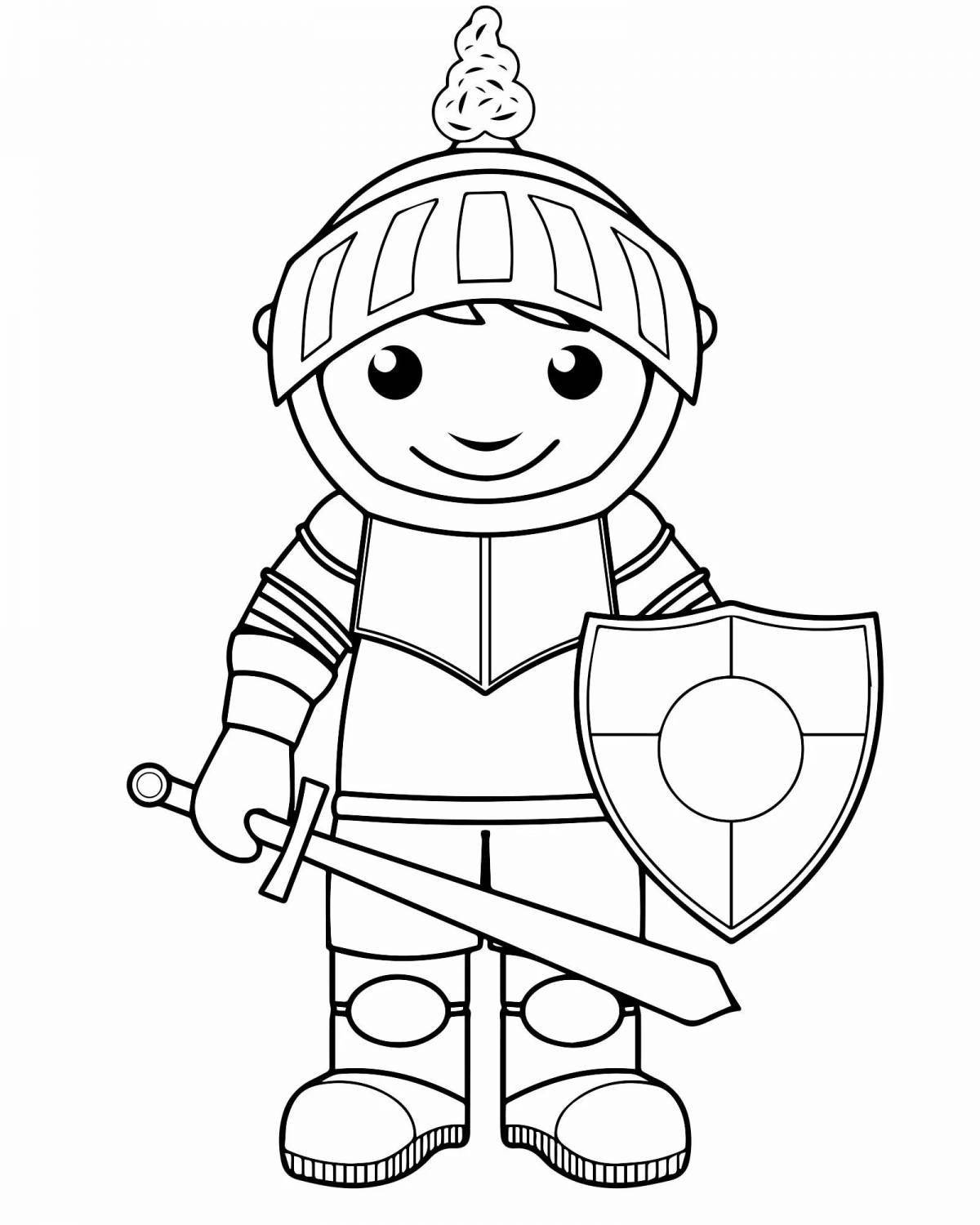 Grand coloring page knight mike