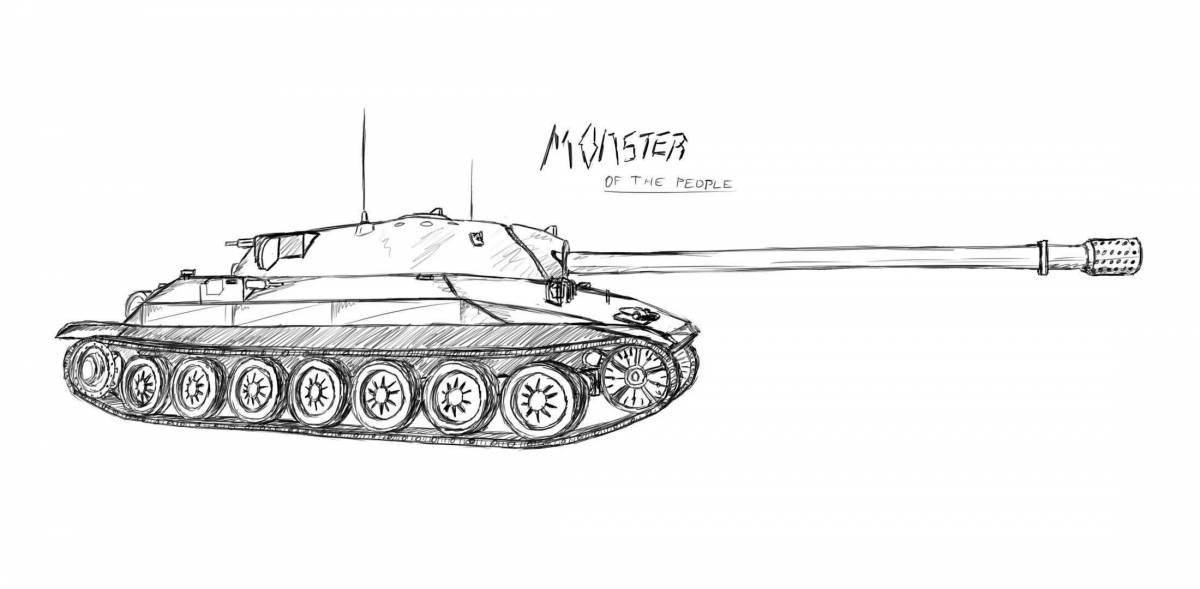 Colorful tank coloring page