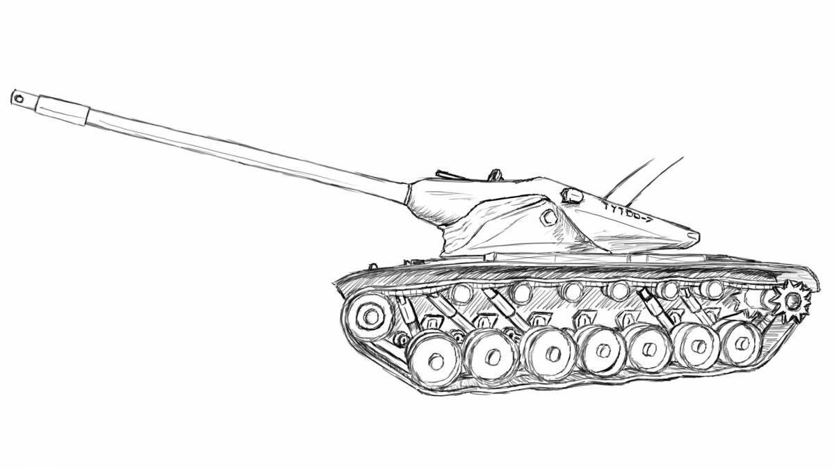 Раскраска мощный танк