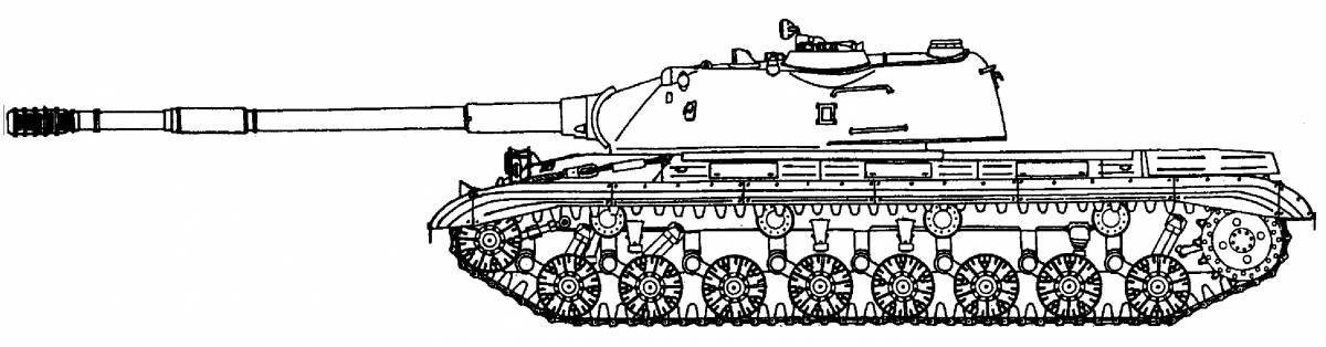 Attractive tank coloring page