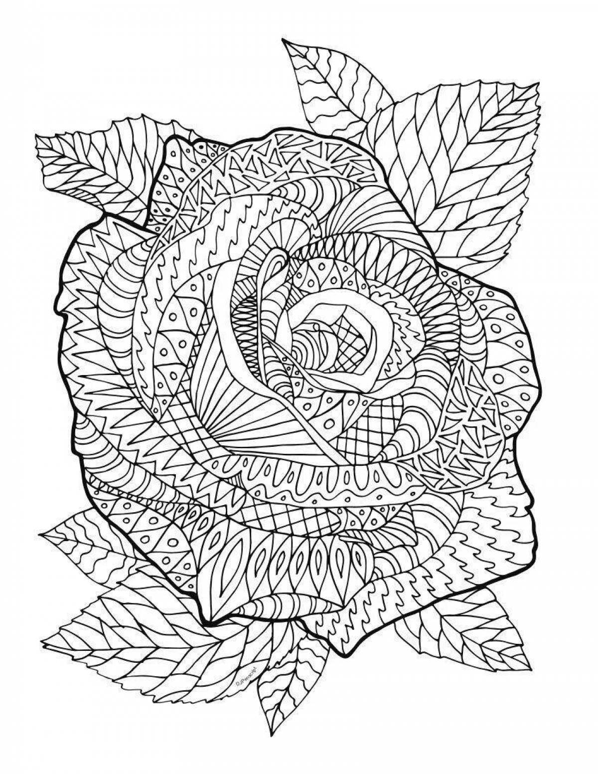 Photo Beautiful intricate flower coloring book