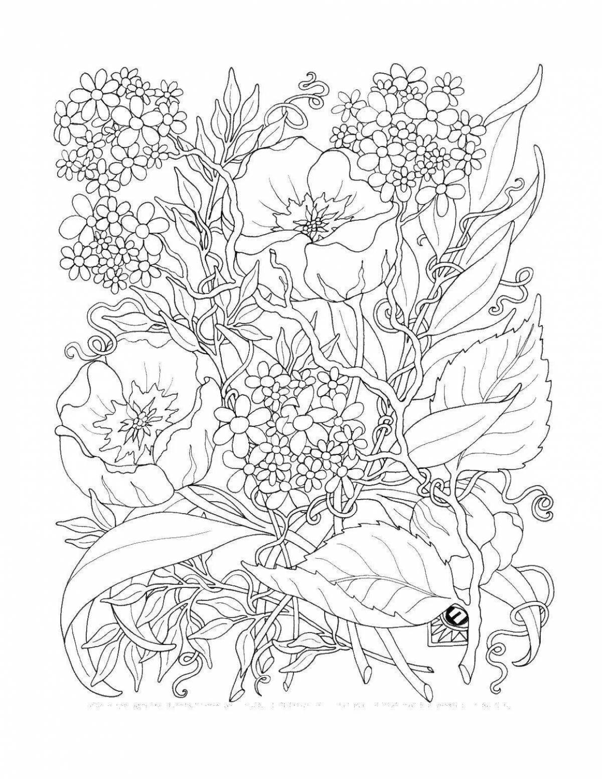 Coloring elegant complex flower