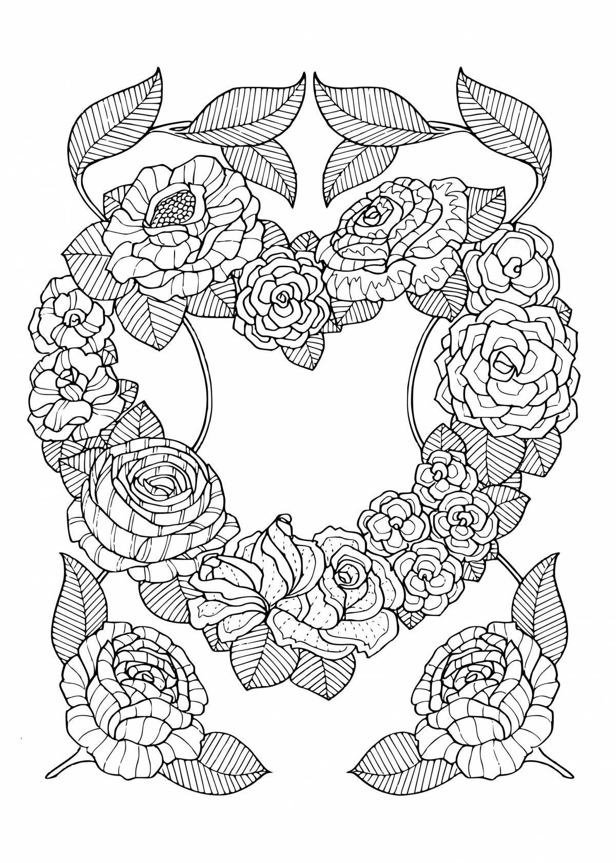 Amazing intricate flower coloring book