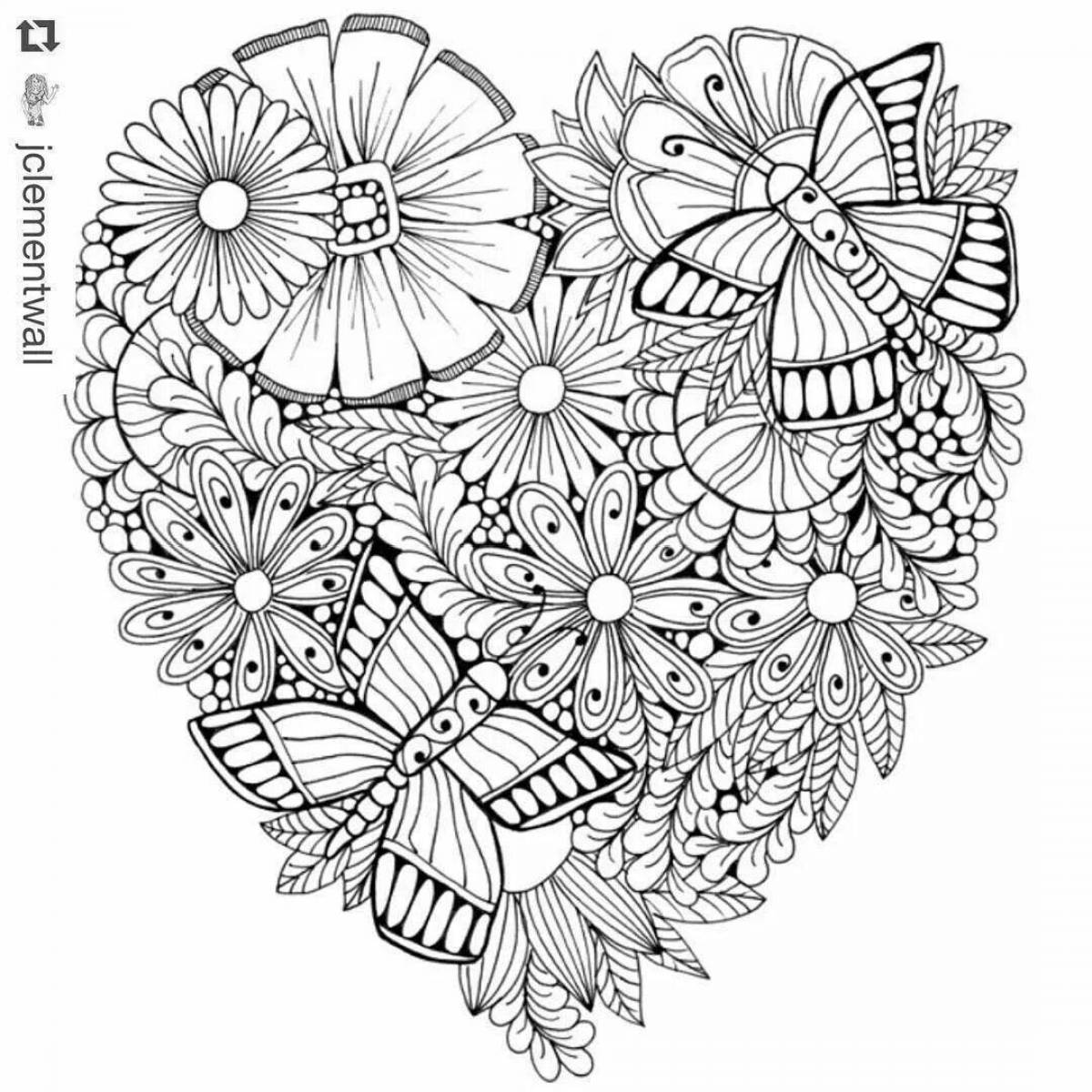 Intriguing intricate flower coloring book