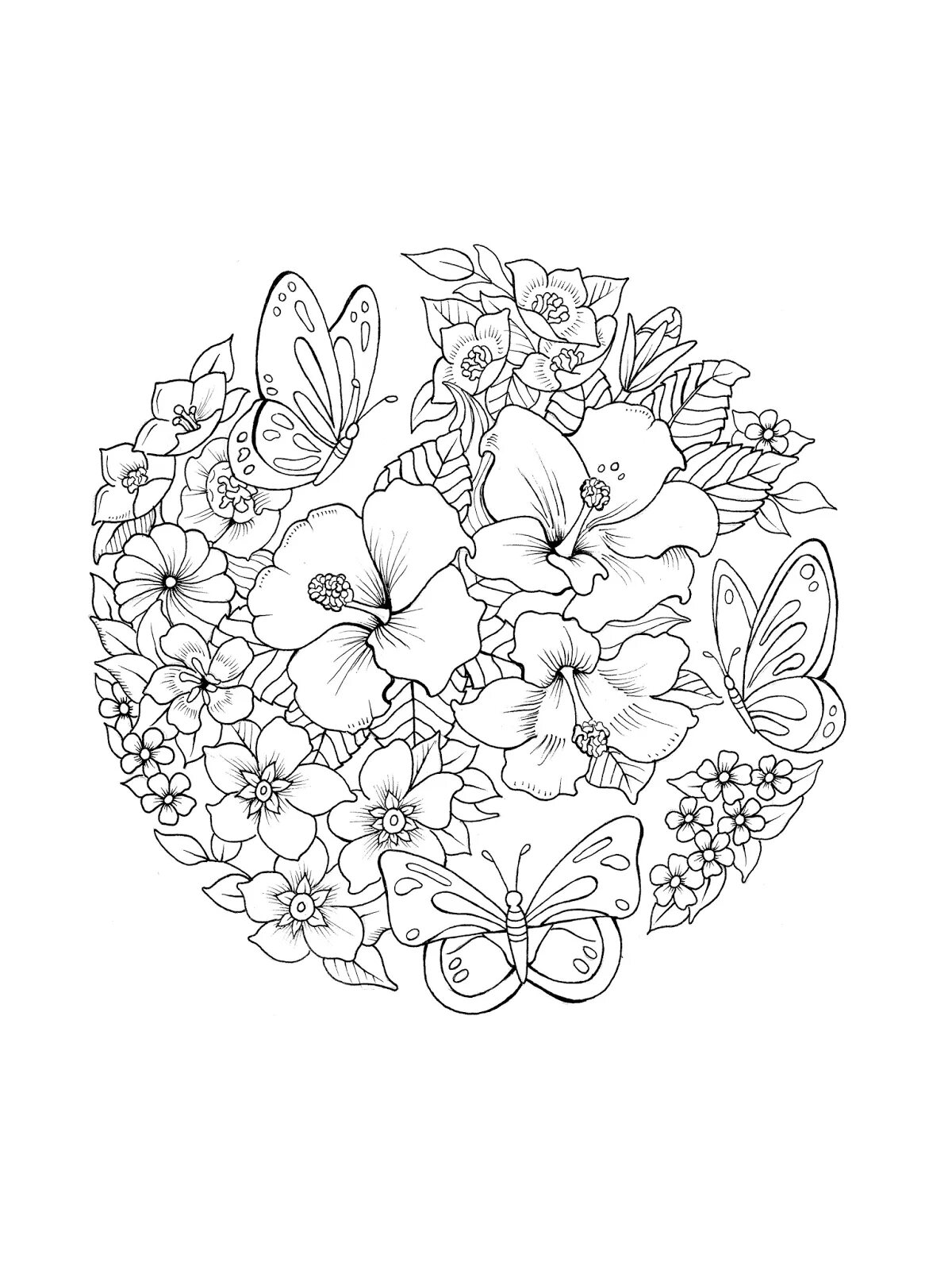 Coloring serene complex flower