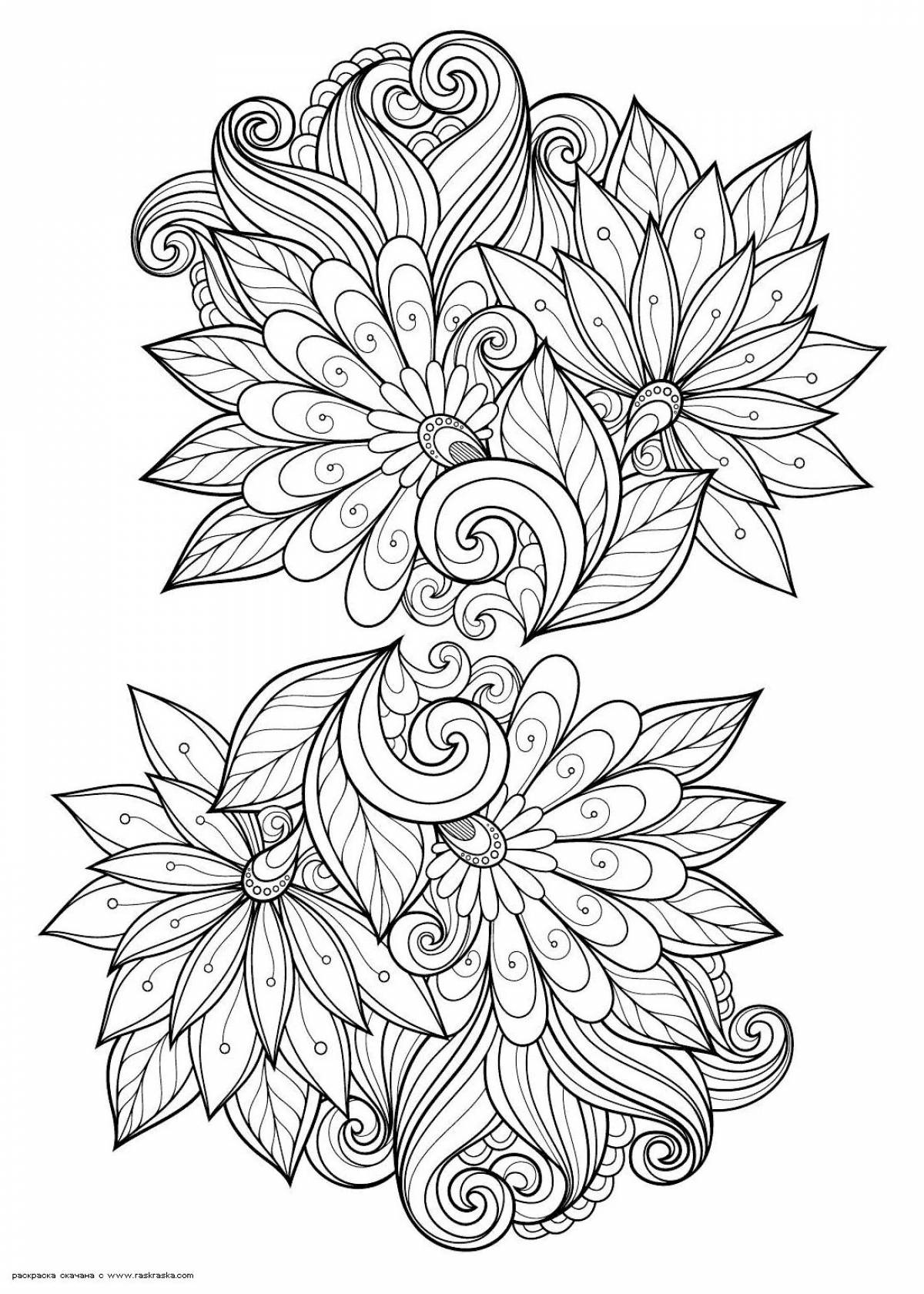 Photo Colouring calm complex flower