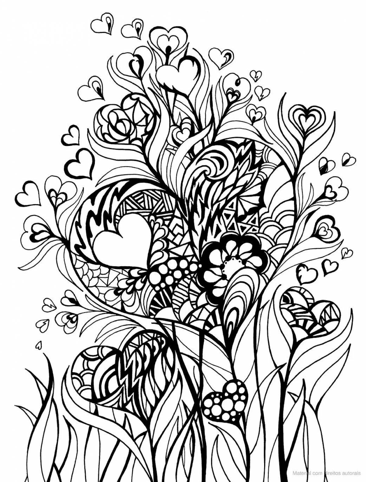 Photo Coloring harmonious complex flower