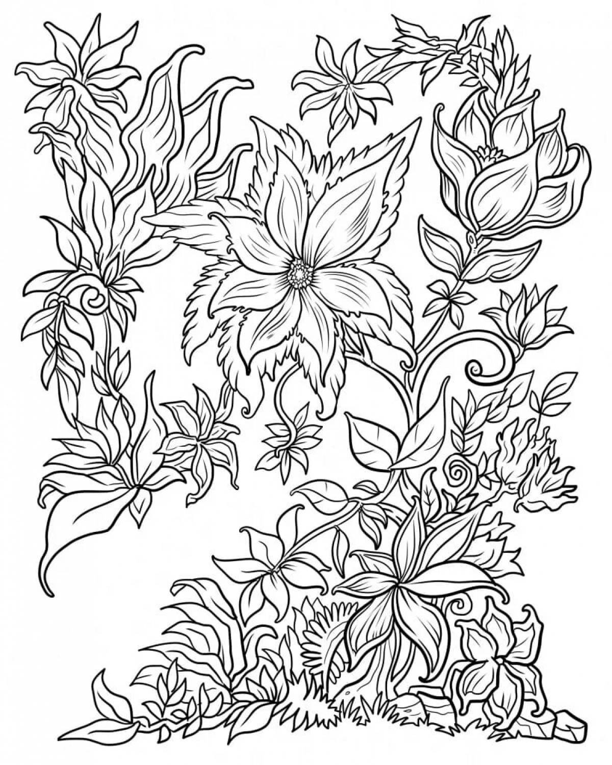 Photo Fun complex flower coloring book