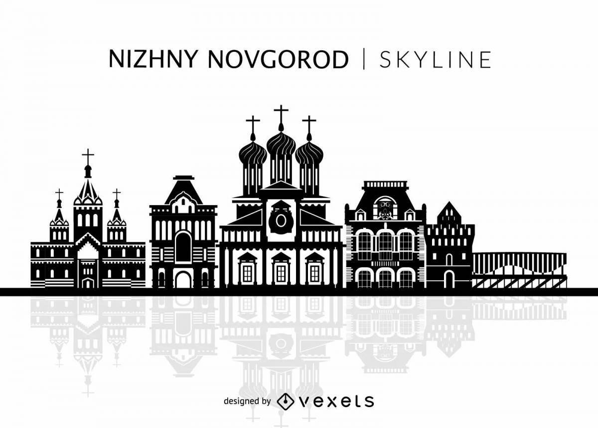 Coloring book fabulous Nizhny Novgorod