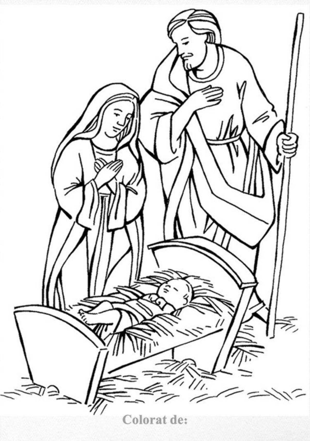 Amazing birth of christ coloring page