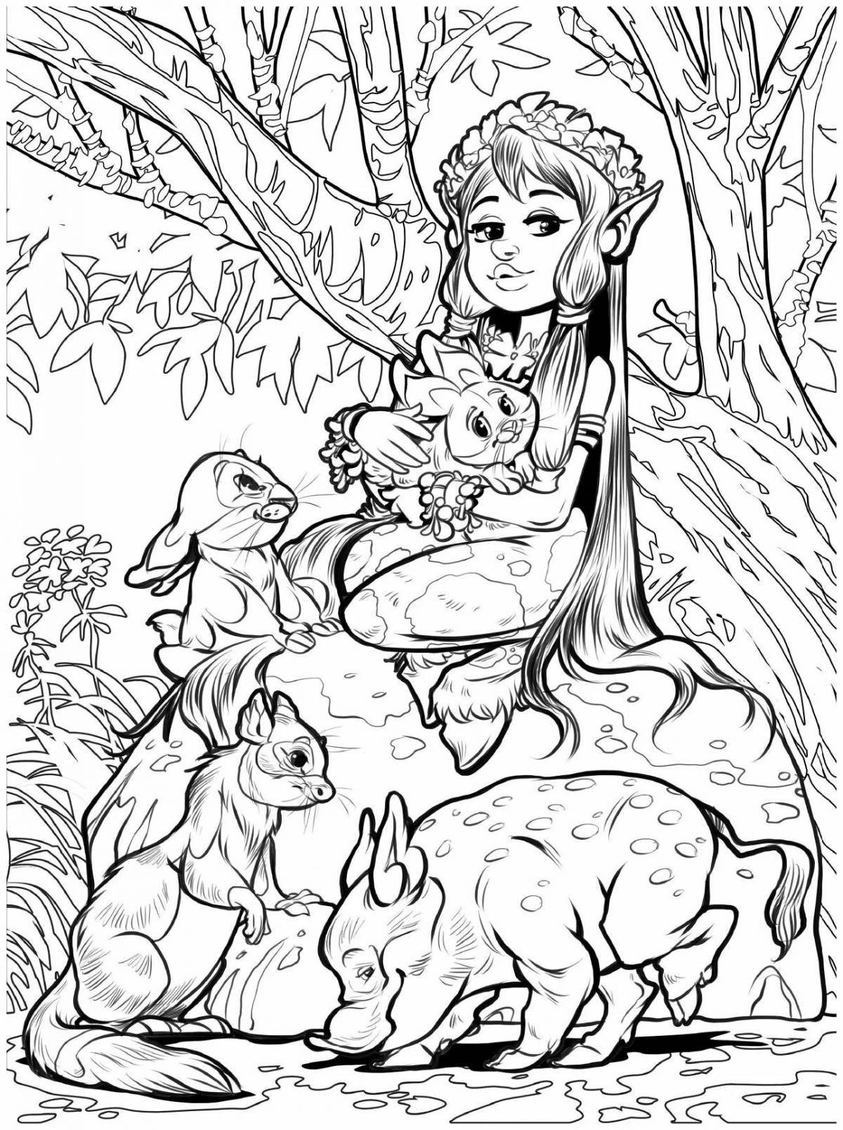 Serene fairy tale coloring