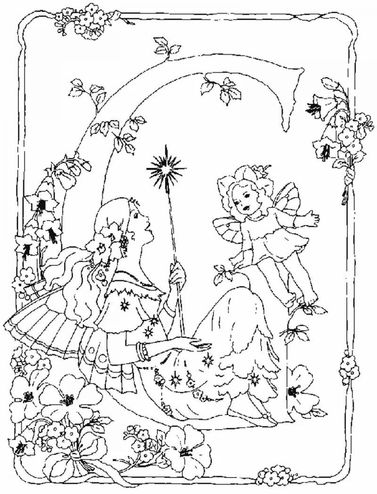 Calming fairy tale coloring pages