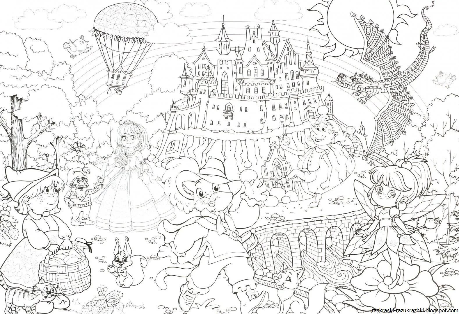 Fairy tale coloring invitation