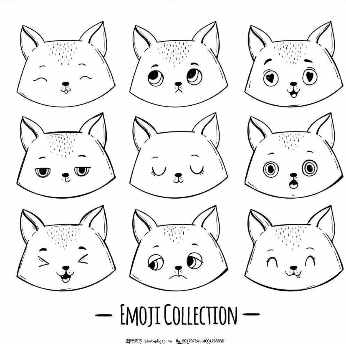 Smiling cats coloring page