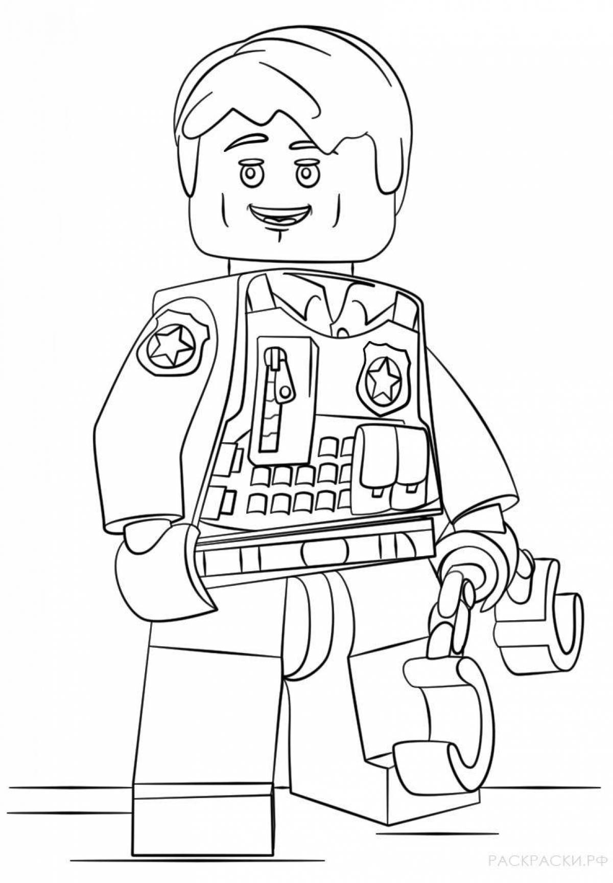 Яркая раскраска lego cop