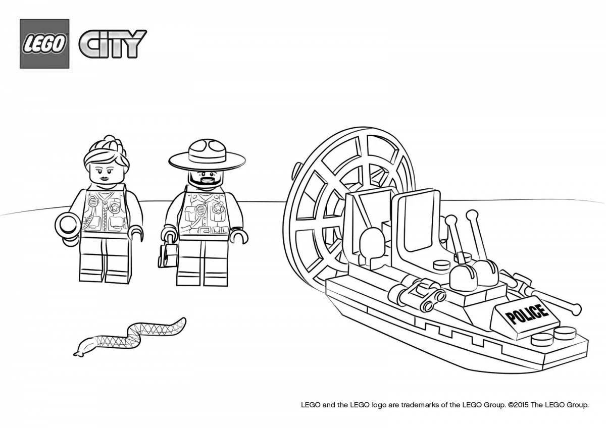 Lego cop live coloring page